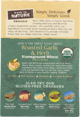 BACK TO NATURE: Roasted Garlic and Herb Cracker, 6 oz