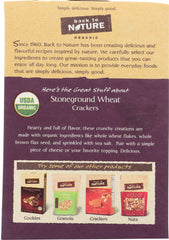 BACK TO NATURE: Organic Stoneground Wheat Crackers, 6 oz