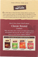 BACK TO NATURE: Classic Round Crackers, 8.5 oz