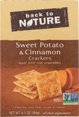 BACK TO NATURE: Sweet Potato Cinnamon Crackers, 6.5 oz