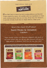 BACK TO NATURE: Sweet Potato Cinnamon Crackers, 6.5 oz