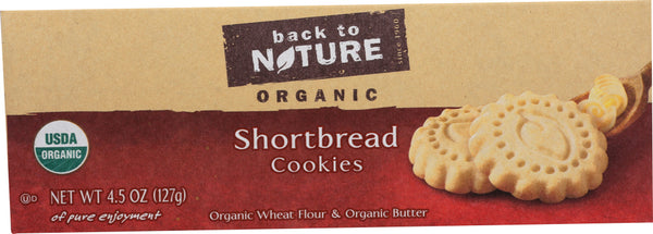 BACK TO NATURE: Organic Shortbread Cookies, 4.5 oz