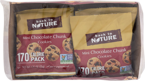 BACK TO NATURE: Grab & Go Mini Chocolate Chunk Cookies 6-1.25oz, 7.5 oz