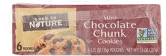 BACK TO NATURE: Grab & Go Mini Chocolate Chunk Cookies 6-1.25oz, 7.5 oz