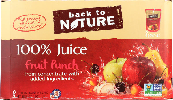 BACK TO NATURE: Fruit Punch Juice All Natural 8 Pack, 48 oz