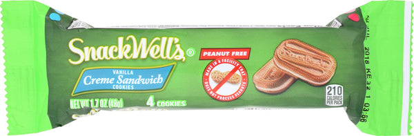 SNACKWELLS: Cookie Vanilla Sandwich Crème 4 Pack, 1.7 oz