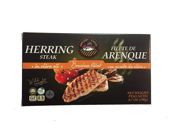 GRILLED CATCH: Herring Steak in Olive Oil, 6.7 oz