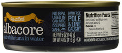 NATURAL VALUE: Albacore Tuna in Water Unsalted, 5 oz