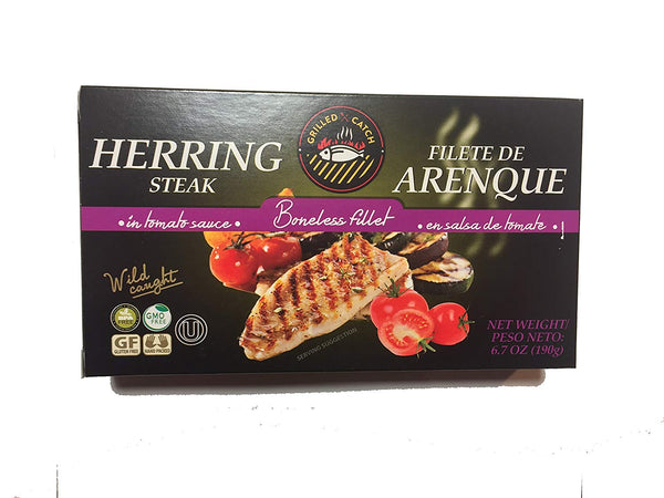 GRILLED CATCH: Herring Steak In Tomato Sauce, 6.7 oz