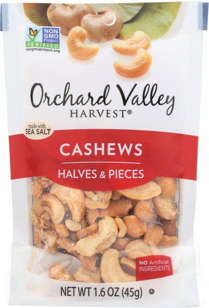 ORCHARD VALLEY HARVEST: Nut Cashew Halves & Pieces with Sea Salt, 1.6 oz