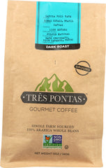 TRES PONTAS: Brazilian Dark Roast Ground Gourmet Coffee, 12 oz