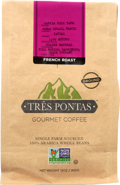 TRES PONTAS: Coffee Grain French Roast, 12 oz