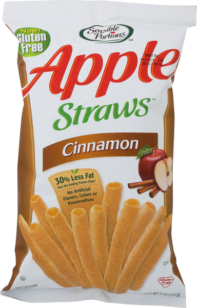 SENSIBLE PORTIONS: Straw Cinnamon Apple, 5 oz