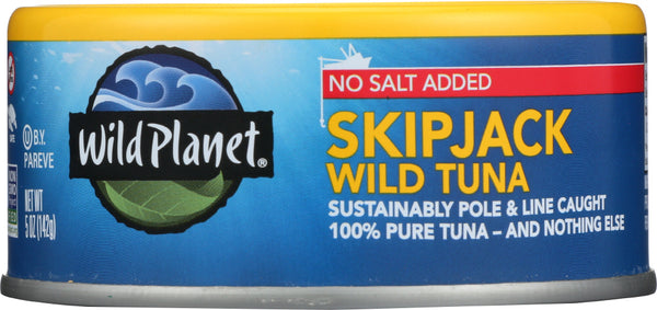 WILD PLANET: Tuna Wild Skipjack Light No Salt, 5 oz