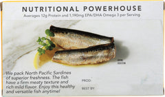 WILD PLANET: Wild Sardines in Extra Virgin Olive Oil With Lemon, 4.4 oz