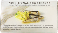 WILD PLANET: Wild White Anchovies in Extra Virgin Olive Oil, 4.4 oz