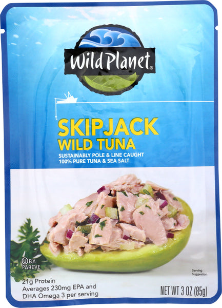 WILD PLANET: Skipjack Wild Tuna Pouch, 3 oz