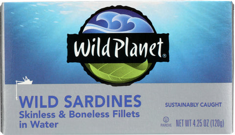 WILD PLANET: Sardines Boneless Skinless Water, 4.25 oz