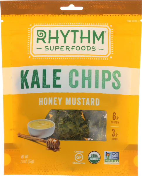 RHYTHM SUPERFOODS: Kale Chips Honey Mustard, 2 oz