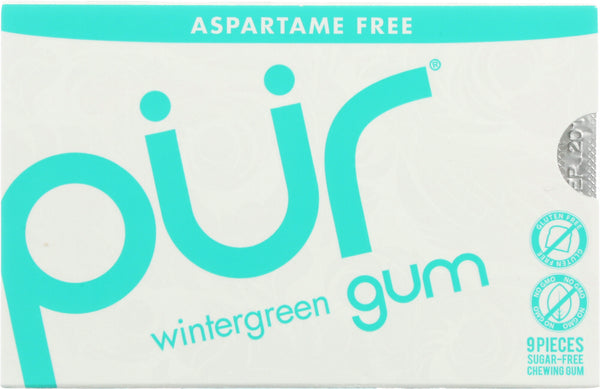 PUR GUM: Aspartame Free Gum Wintergreen, 9 pc