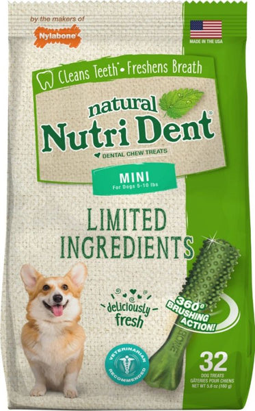 Nylabone Natural Nutri Dent Fresh Breath Dental Chews - Limited Ingredients