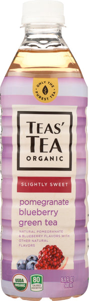 TEAS TEA: Tea Green Slightly Sweet Pomegranate Blueberry Organic, 16.9 oz