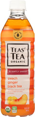 TEAS TEA: Tea Black Slightly Peach Sweet Ginger, 16.9 fo