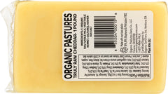 ORGANIC PASTURES: Raw Cheddar Grass-Grazed, 16 oz