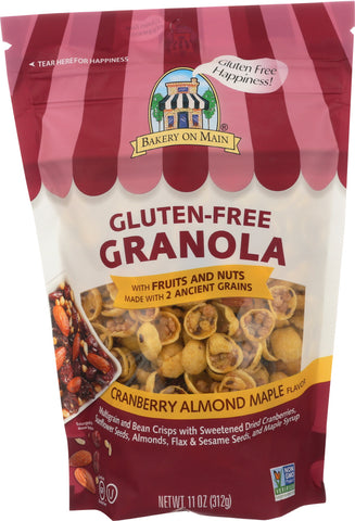 BAKERY ON MAIN: Gluten Free Granola Cranberry Almond Maple, 11 oz