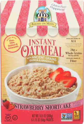 BAKERY ON MAIN: Instant Oatmeal Gluten Free Strawberry Shortcake, 10.56 oz