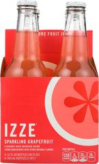 IZZE BEVERAGE: Sparkling Grapefruit  Juice 4 count (12 oz each), 48 oz