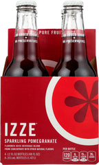 IZZE: Sparkling Pomegranate Flavored Juice Beverage 4 Count, 48 oz
