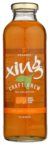 XING TEA: Ginger Georgia Peach Green Tea Rtd, 16 fl oz