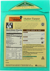 KITCHENS OF INDIA: Entre Read To Eat Mutter Paneer Green Peas, 10 oz