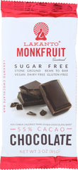 LAKANTO: Chocolate Bar Monkfruit Sugar Free 55% Cacao, 3 oz