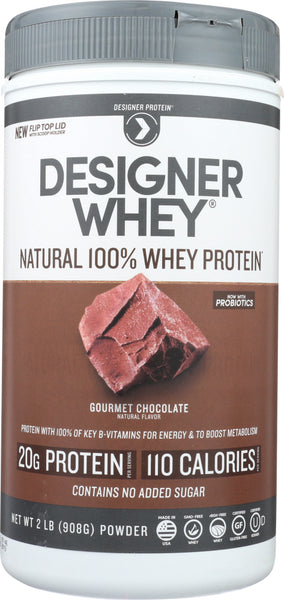 DESIGNER PROTEIN WHEY: 100% Premium Powder Gourmet Chocolate, 2 lb