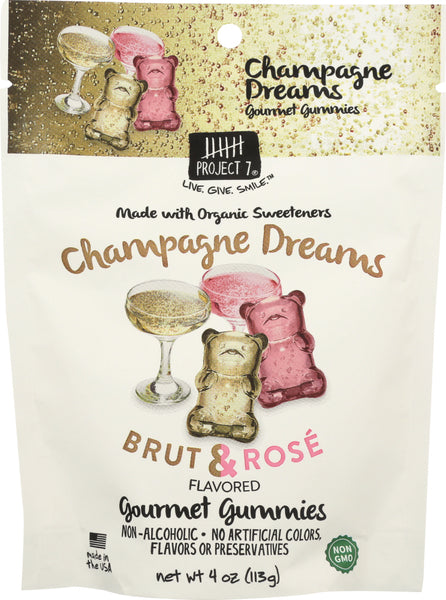 PROJECT 7: Champagne Dreams Brut and Rose Gourmet Gummies, 4 oz