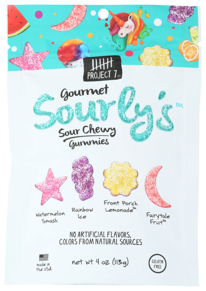 PROJECT 7: Sourly's Gourmet Sour Chewy Gummies, 4 oz