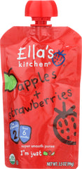 ELLAS KITCHEN: Baby Stage 1 Strawberry and Apples, 3.5 oz