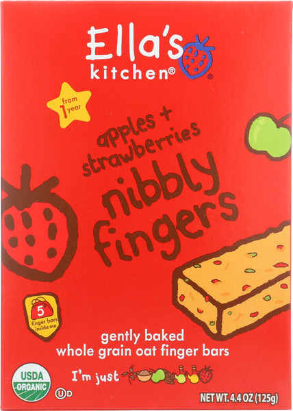 ELLAS KITCHEN: Nibbly Fingers Strawberry and Apples, 4.4 oz