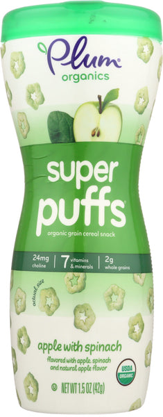 PLUM ORGANICS: Puffs Super Spinach Green Apple, 1.5 oz