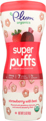 PLUM ORGANICS: Super Puffs Organic Veggie Fruit & Grain  Strawberry & Beet, 1.5 oz