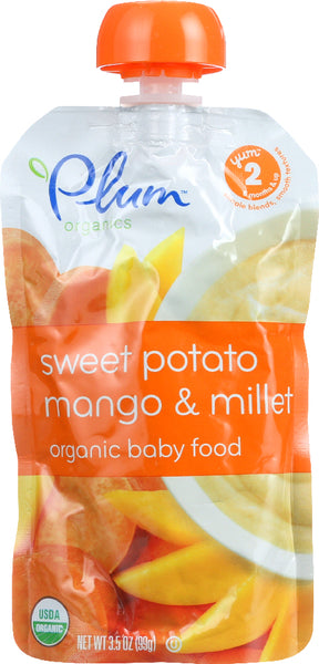 PLUM ORGANICS: Baby Food Sweet Potato Mango Millet, 3.5 oz