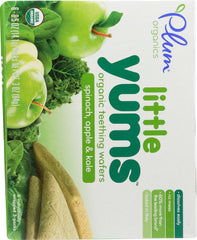 PLUM ORGANICS: Little Yums Organic Teething Wafers Spinach Apple & Kale 6 pack, 3 oz