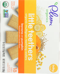 PLUM ORGANICS: Little Yums Organic Teething Wafers Pumpkin & Banana 6 packs, 3 oz