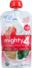 PLUM ORGANICS: Mighty 4 Essential Nutrition Blend Kale Strawberry Amaranth Greek Yogurt, 4 oz