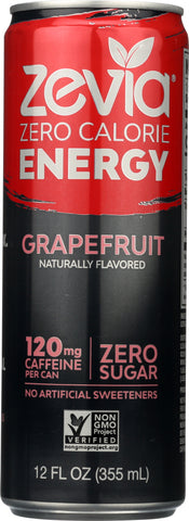 ZEVIA: Energy Grapefruit Zero Calorie, 12 oz