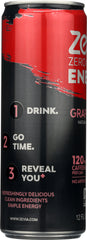 ZEVIA: Energy Grapefruit Zero Calorie, 12 oz