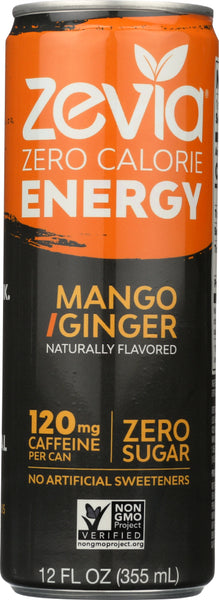 ZEVIA: Energy Mango Ginger Zero Calorie, 12 oz