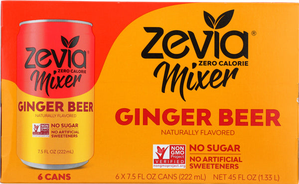 ZEVIA: Mixer Ginger Beer 0 Calorie 6 pk, 45 oz